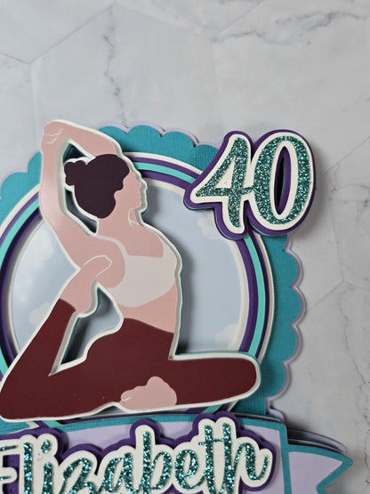 Yoga Cake topper, Yogui birthday party theme, yoga lover cake decor