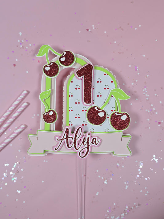 Cherry on top Cake topper Cherry first birthday cake topper
