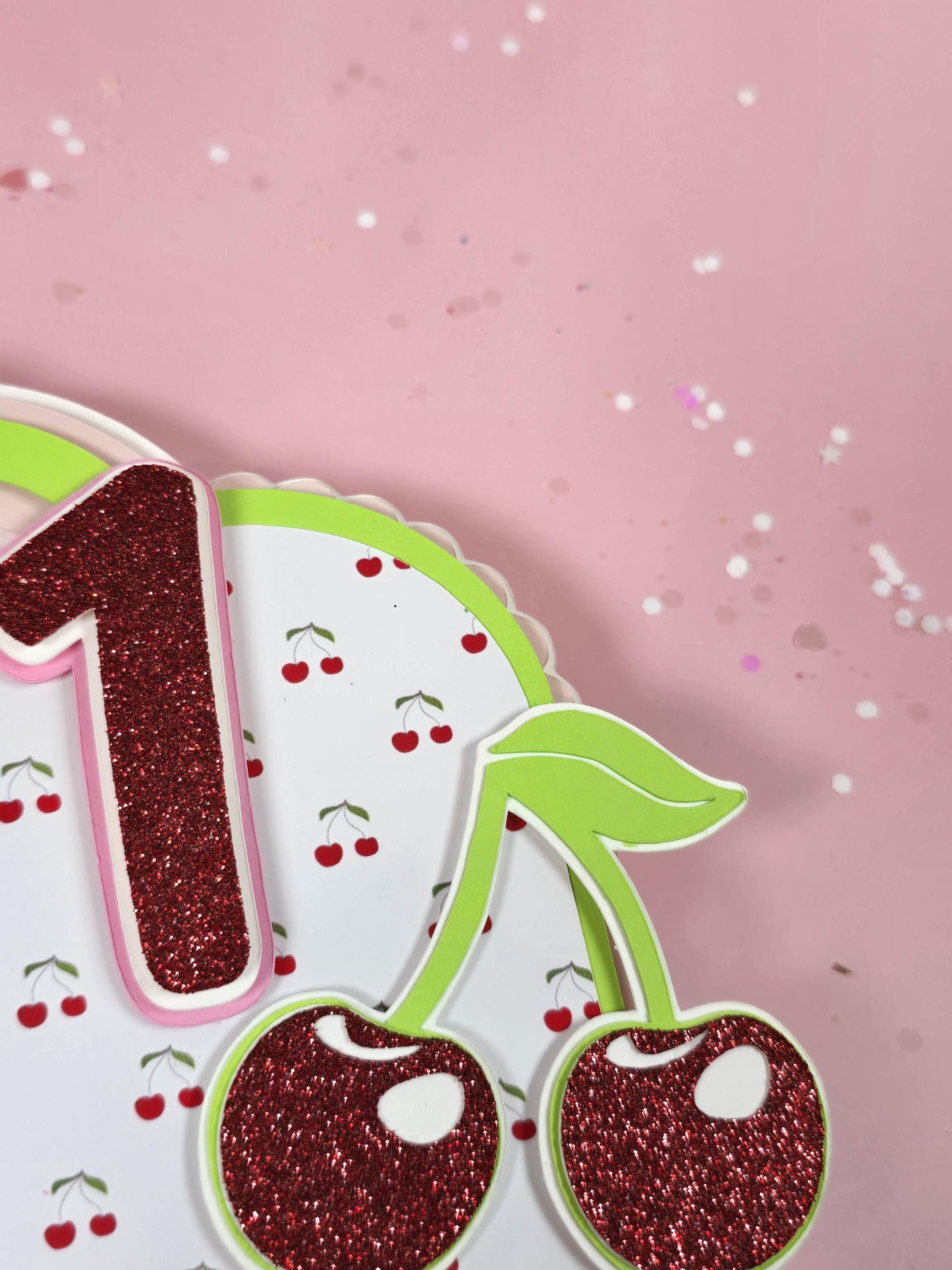 Cherry on top Cake topper Cherry first birthday cake topper