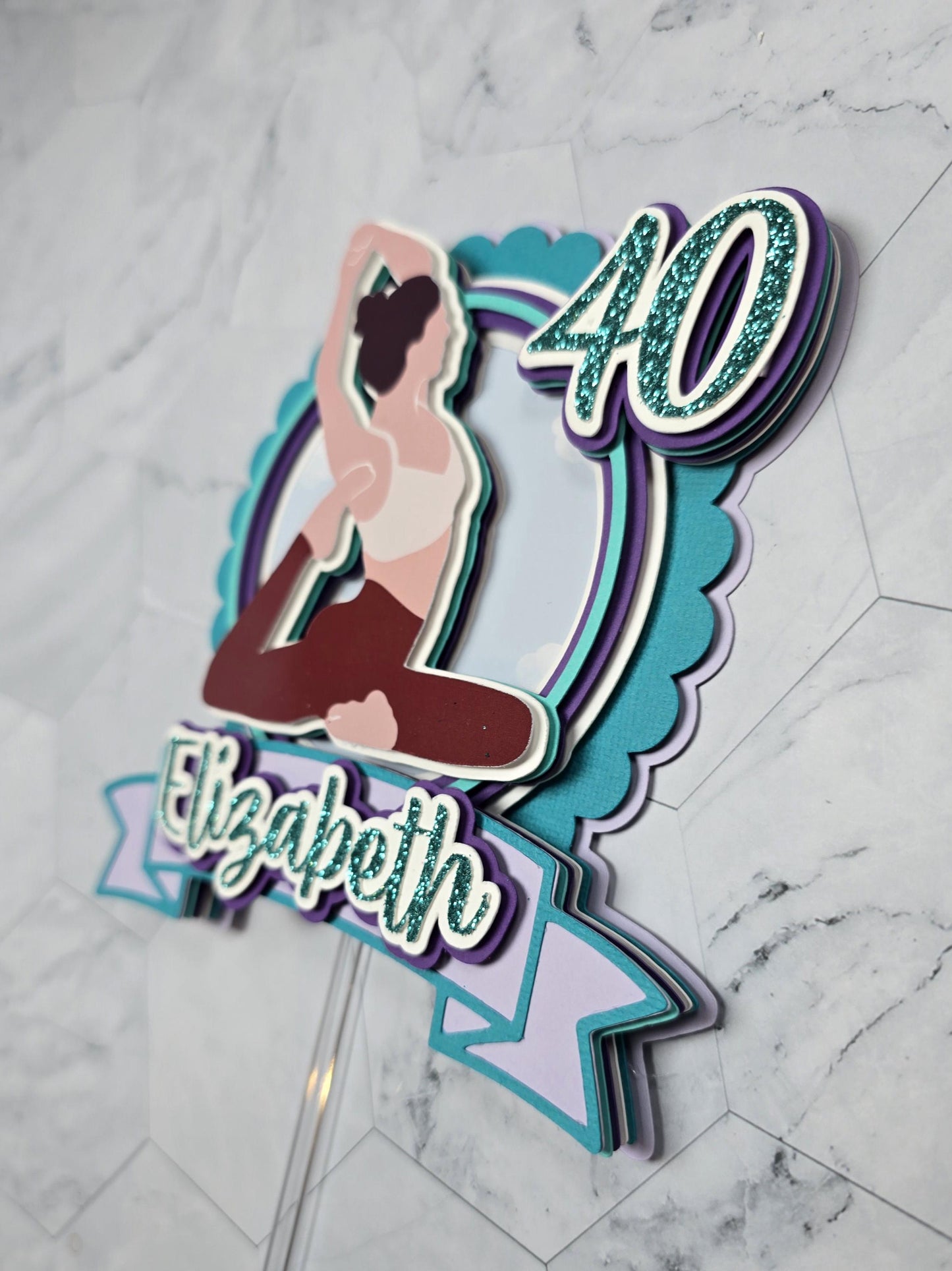 Yoga Cake topper, Yogui birthday party theme, yoga lover cake decor
