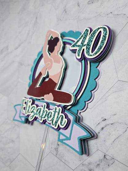 Yoga Cake topper, Yogui birthday party theme, yoga lover cake decor