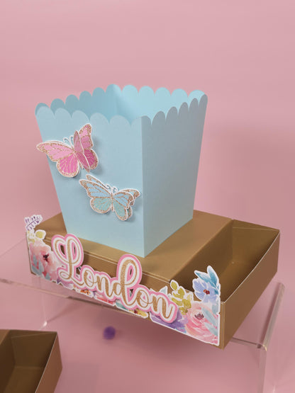 Butterflies Box popcorn Butterflies garden party favors Florar butterfly garden party theme movie night box for birthday theme Butterfly