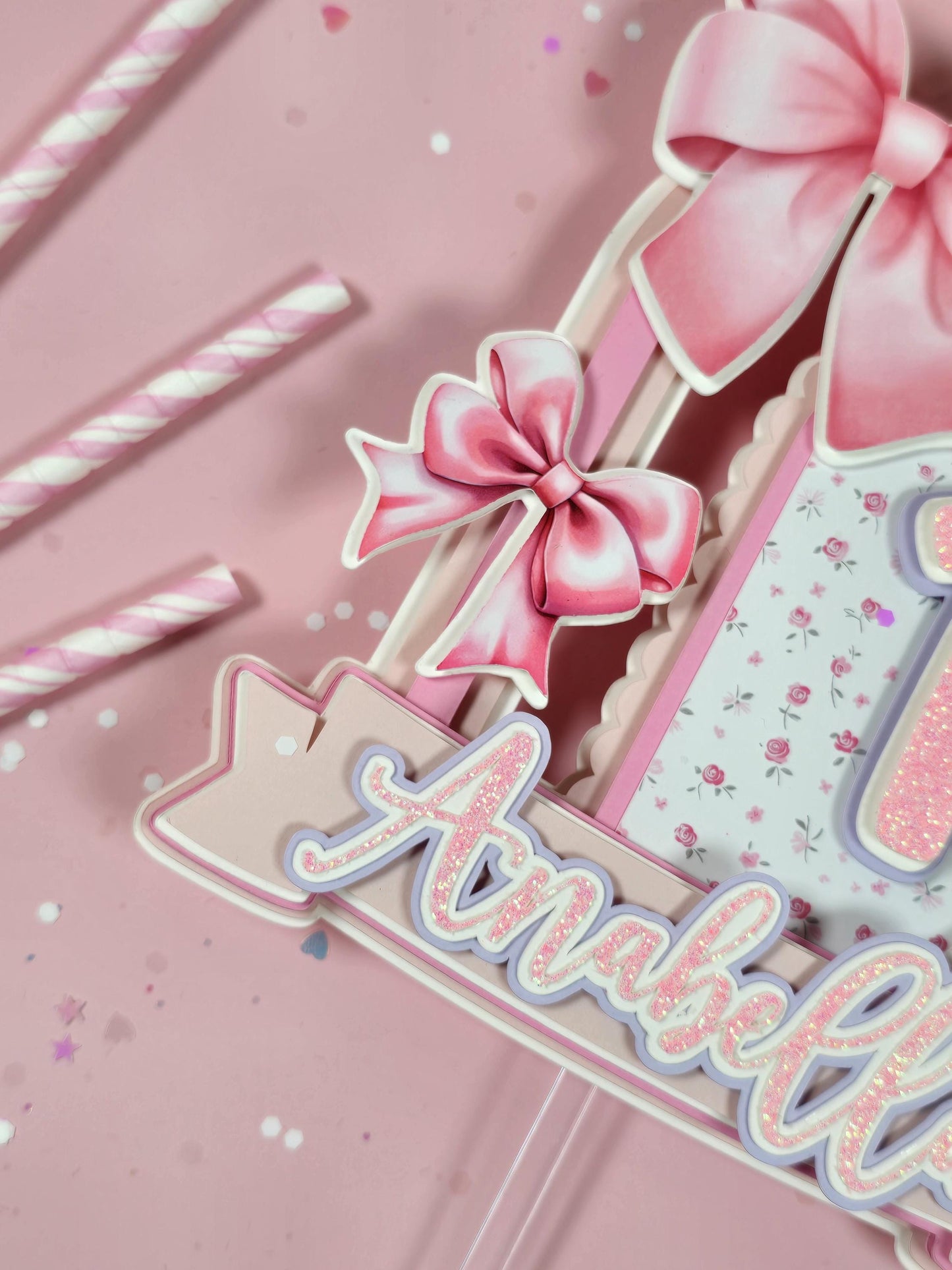 Coquette Cake topper, Coquette birthday, Pink Bow party theme, Love Shack Fancy Cake topper