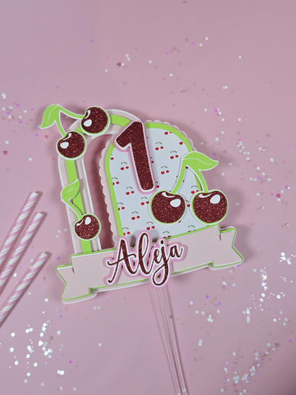 Cherry on top Cake topper Cherry first birthday cake topper