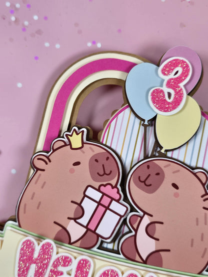 Capybara Cake topper, Capybara birthday party theme, Capybara cake decor, Capybara birthday theme