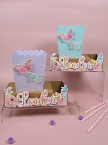 Butterflies Box popcorn Butterflies garden party favors Florar butterfly garden party theme movie night box for birthday theme Butterfly