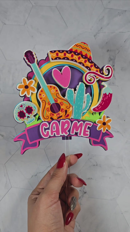 Mexican fiesta cake topper, Fiesta Cake topper,