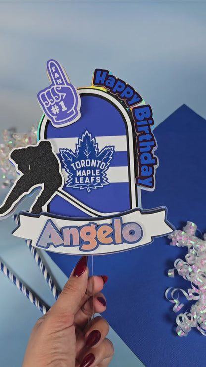 Maple Leaf Toronto Cake topper, Hockey party theme, Hockey cake topper