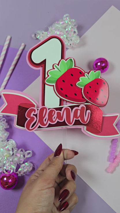 My Berry First Birthday Cake topper, berry first birthday, strawberry cake topper