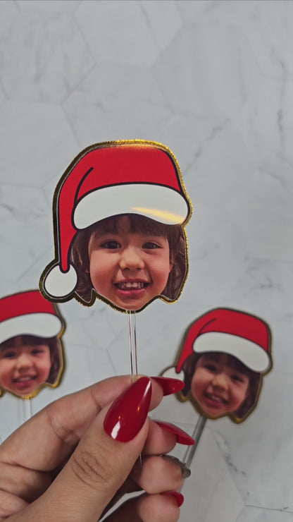 Oh What Fun It is To Be One Cupcake Topper, Christmas cupcake decor, Custom Santa Claus birthday