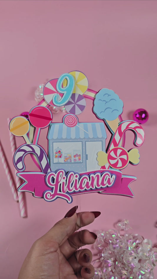Candy land Cake topper, Candy and icecream theme party, Candyland party
