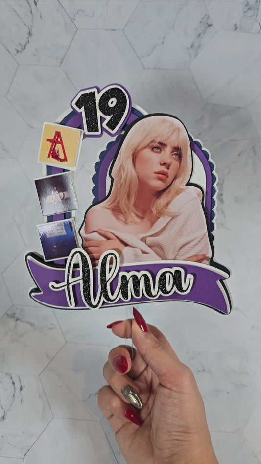 Billie Eilish Cake topper, Billie Eilish theme party, Billie Eilish party theme
