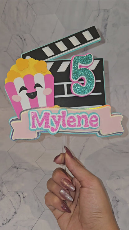 Movie theme Cake topper, Movie party Cake topper, Movie night cake topper