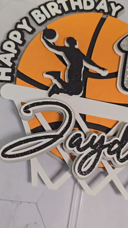 Basketball Cake Topper, Basketball cake decoration, Sport cake topper