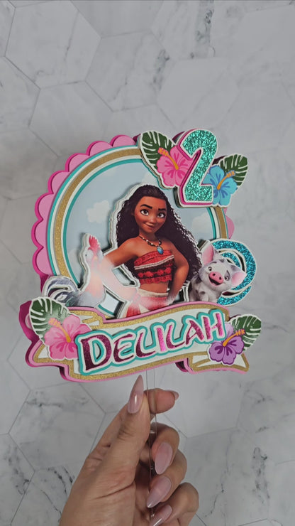 Vaiana Cake topper, Vaiana theme party,Princess party theme