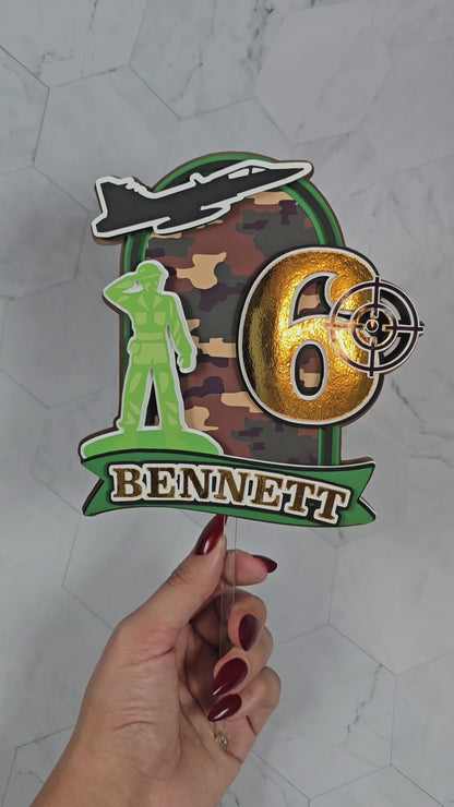 Army Man Cake topper, Army birthday theme, Army military party theme, Soldier cake topper