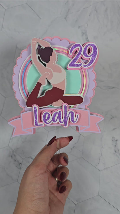Yoga Cake topper, Yogui birthday party theme, yoga lover cake decor