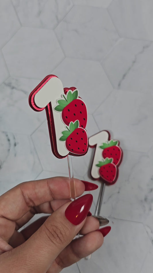 My Berry First Birthday Cake topper, berry first birthday, strawberry cake topper