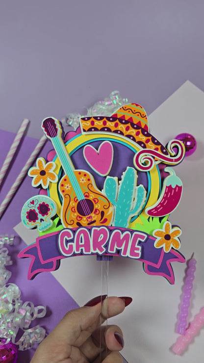 Mexican fiesta cake topper, Fiesta Cake topper,