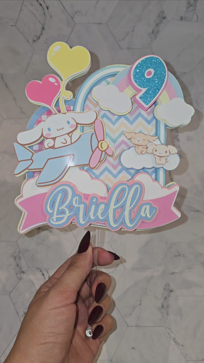 Cinnamoroll Cake topper, Cinnamoroll topper,Cinnamoroll party theme, Sanrio birthday