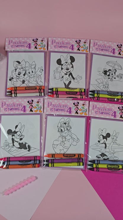 Minnie and Daisy Coloring books, Minnie and Daisy party favors, Minnie and Daisy  birthday