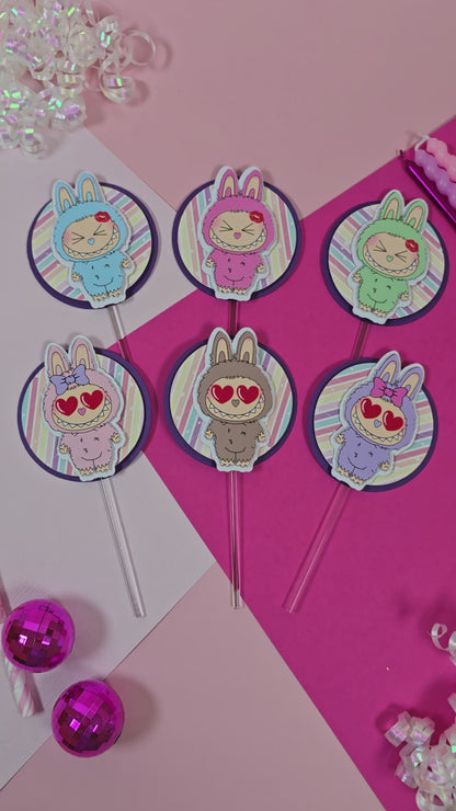Labubu Cupcake Topper, Labubu cupcake decor, Labububirthday