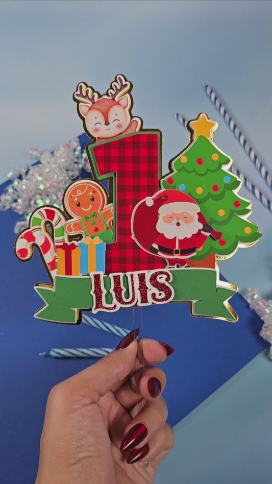 Oh What Fun It is To Be One Cake topper, Christmas theme party, Christmas party theme