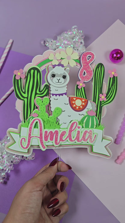 Llama Cake topper, Llama birthday decor, Alpaca cake topper, Animal lover cake topper