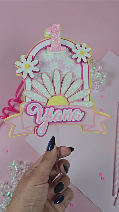 Daisy Cake topper, Flower cake topper, one daisy cake topper