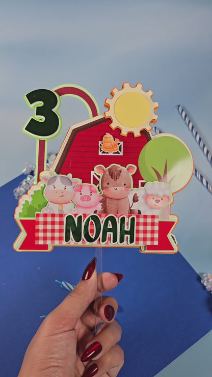 Farm Animals Cake topper, Farm animals birthday decoration, Farm Animals party
