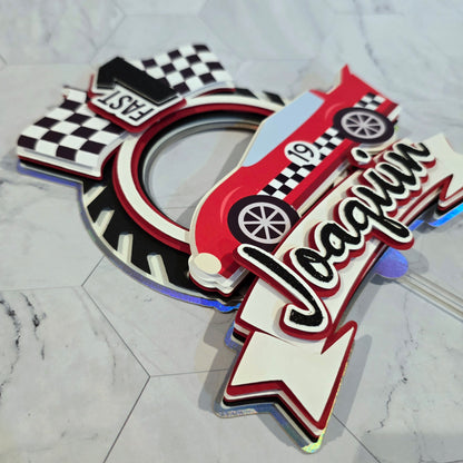 Race Car Cake topper, One fast birthday, Race cars Fast one party theme