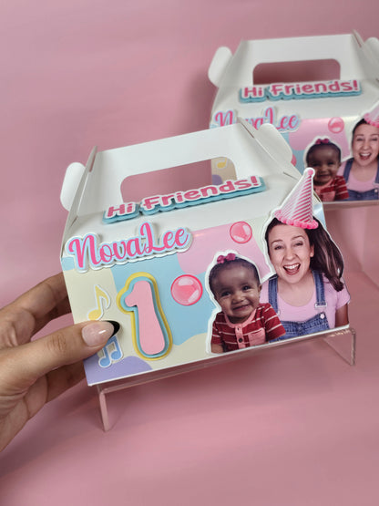Ms Rachel Gable boxes, Ms Rachel party favors