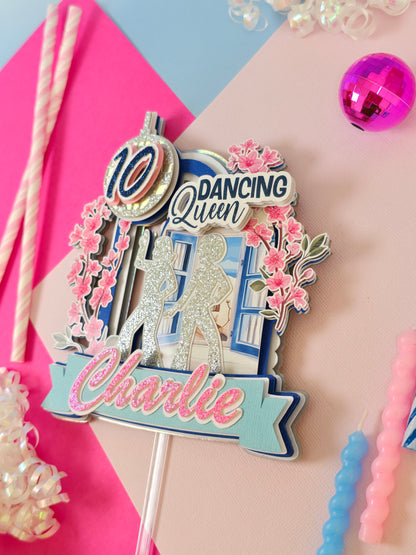 Mamma mia inspiredcake topper, Dancing queen Cake topper, Greek cake topper