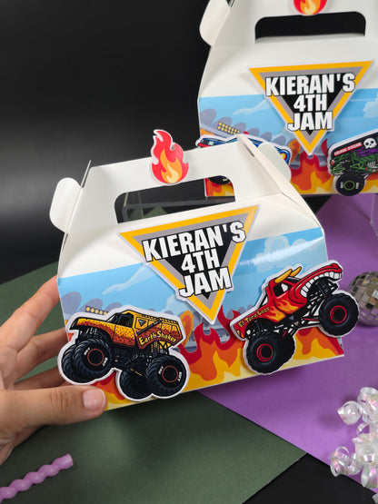Monster Jam Gable boxes, Monster Jam party favors , Monster Jam birthday theme