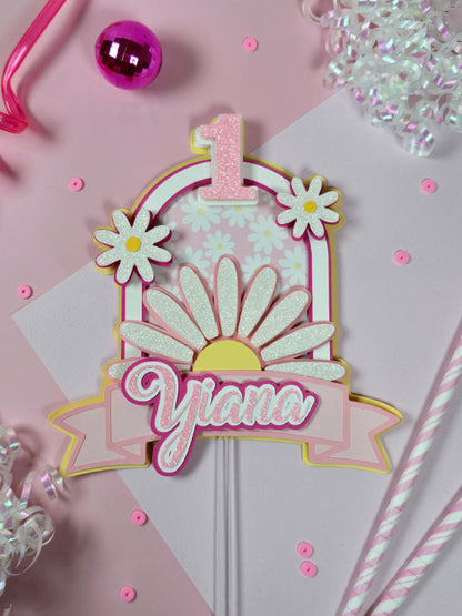 Daisy Cake topper, Flower cake topper, one daisy cake topper