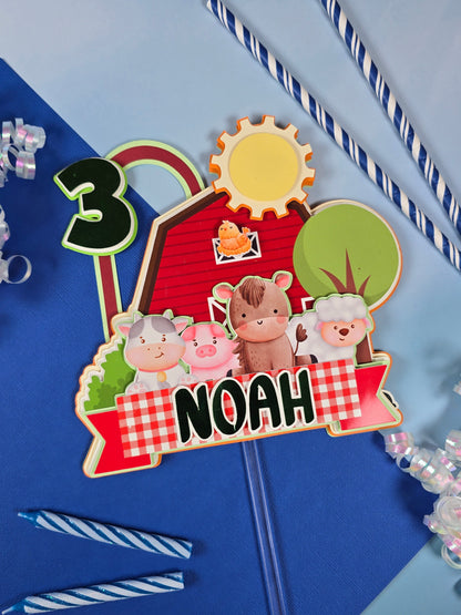 Farm Animals Cake topper, Farm animals birthday decoration, Farm Animals party