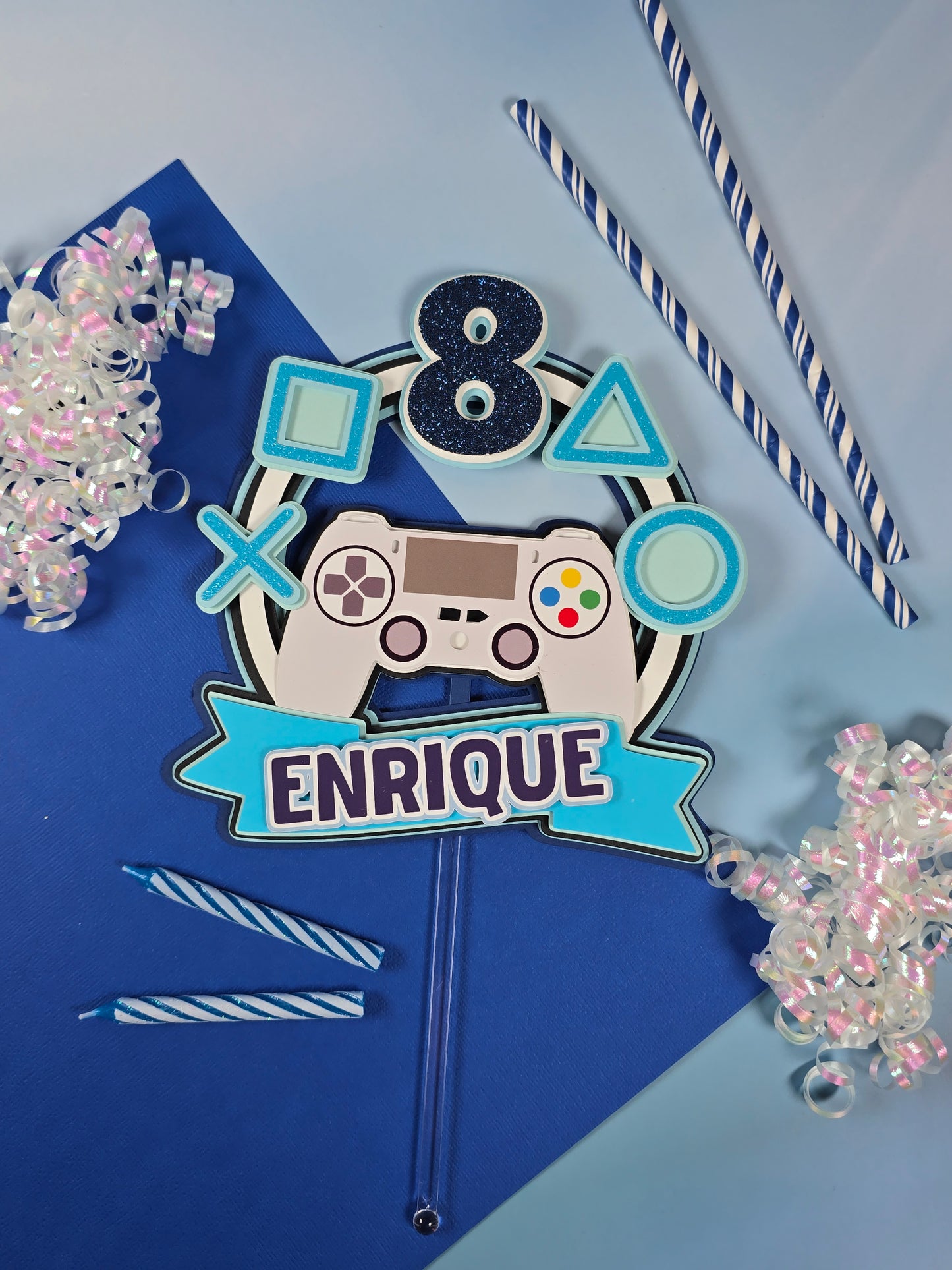 Gamer Cake topper Video games birthday Gamer party theme