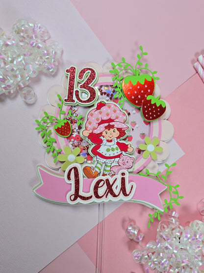 Strawberry shortcake Cake topper,  Strawberry shortcake birthday