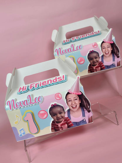 Ms Rachel Gable boxes, Ms Rachel party favors