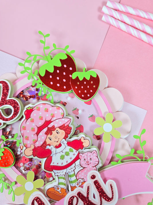 Strawberry shortcake Cake topper,  Strawberry shortcake birthday