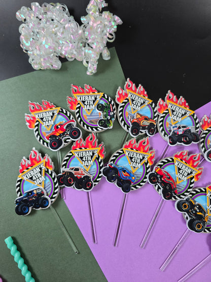 Monster Jam Cupcake Topper, Monster Jam cupcake decor, Monster Jam birthday theme