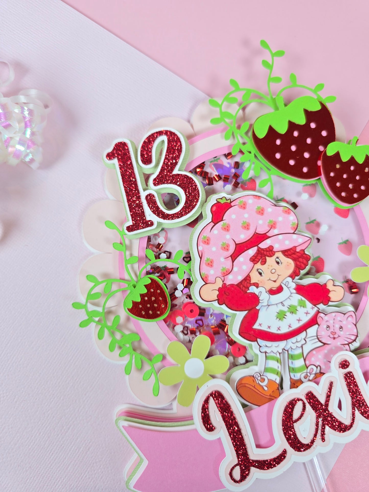 Strawberry shortcake Cake topper,  Strawberry shortcake birthday