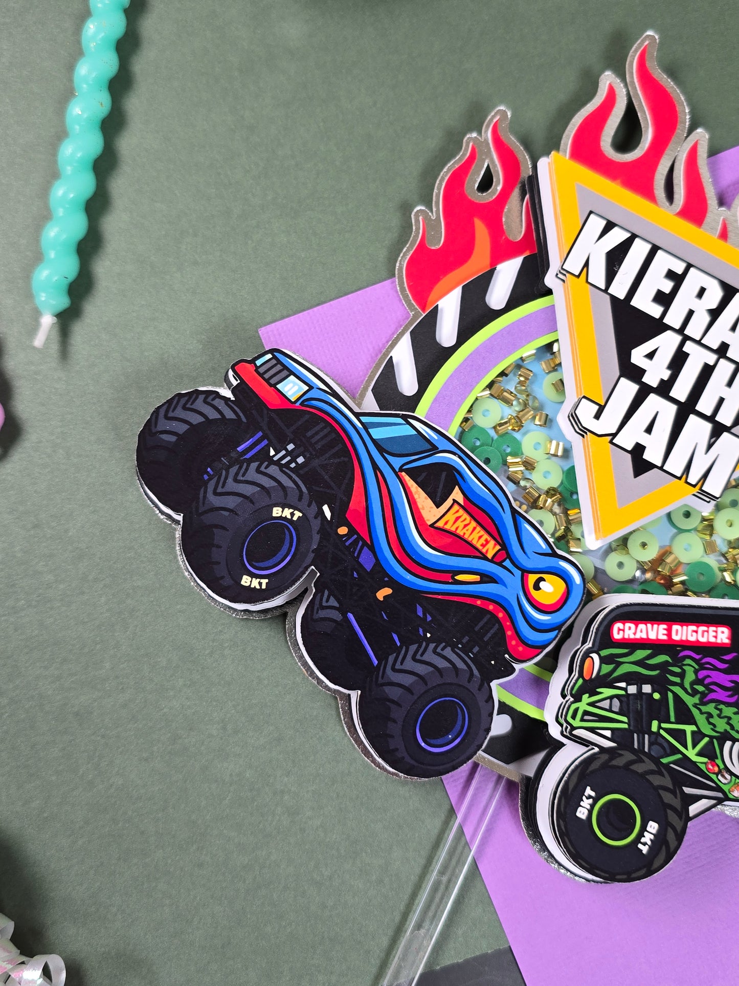 Monster Jam Cake topper,  Monster Jam birthday, Monster jam decoration
