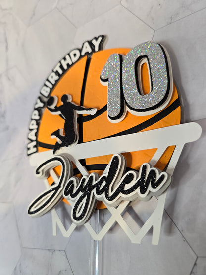 Basketball Cake Topper, Basketball cake decoration, Sport cake topper