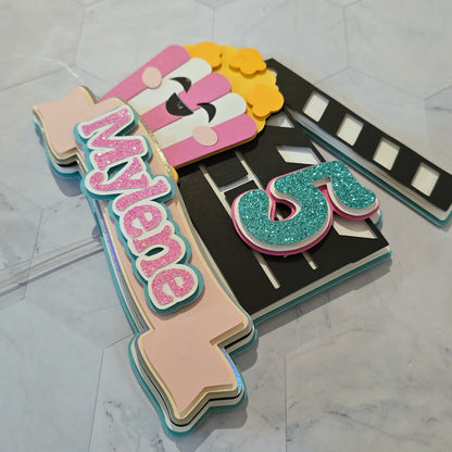 Movie theme Cake topper, Movie party Cake topper, Movie night cake topper