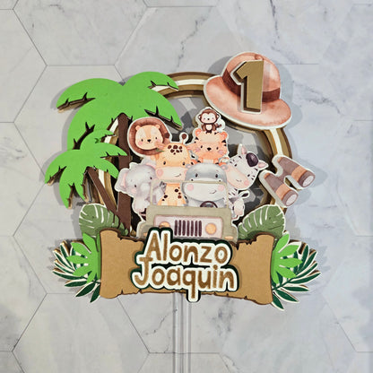 One wild Cake Topper, Safari Cake topper, Safari birthday theme