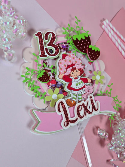 Strawberry shortcake Cake topper,  Strawberry shortcake birthday