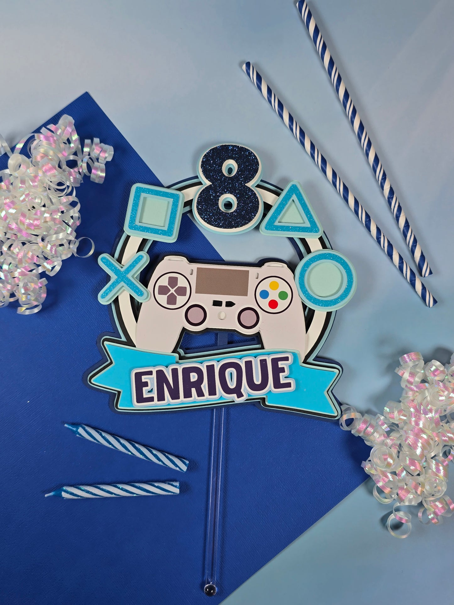 Gamer Cake topper Video games birthday Gamer party theme