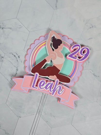 Yoga Cake topper, Yogui birthday party theme, yoga lover cake decor