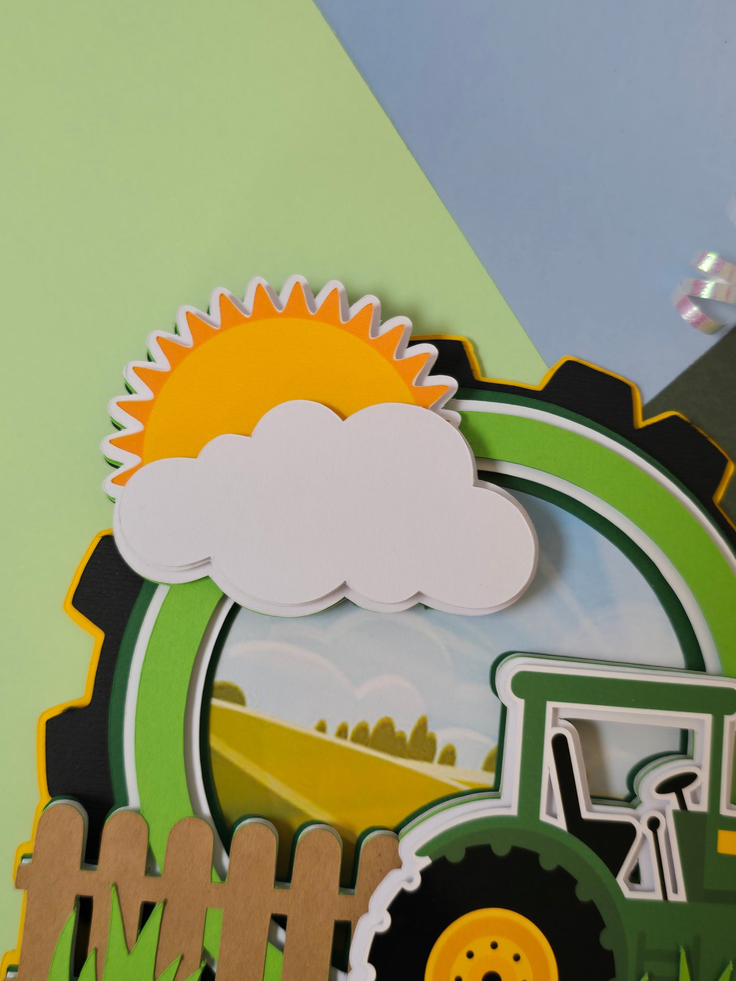 Tractor cake topper, Tractor / Farm theme party, Green Tractor birthday party